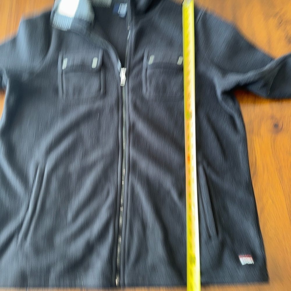 Chaps Sport Womens Black Fleece Zip Up Jacket with Buffalo Plaid Collar XL - Picture 7 of 7